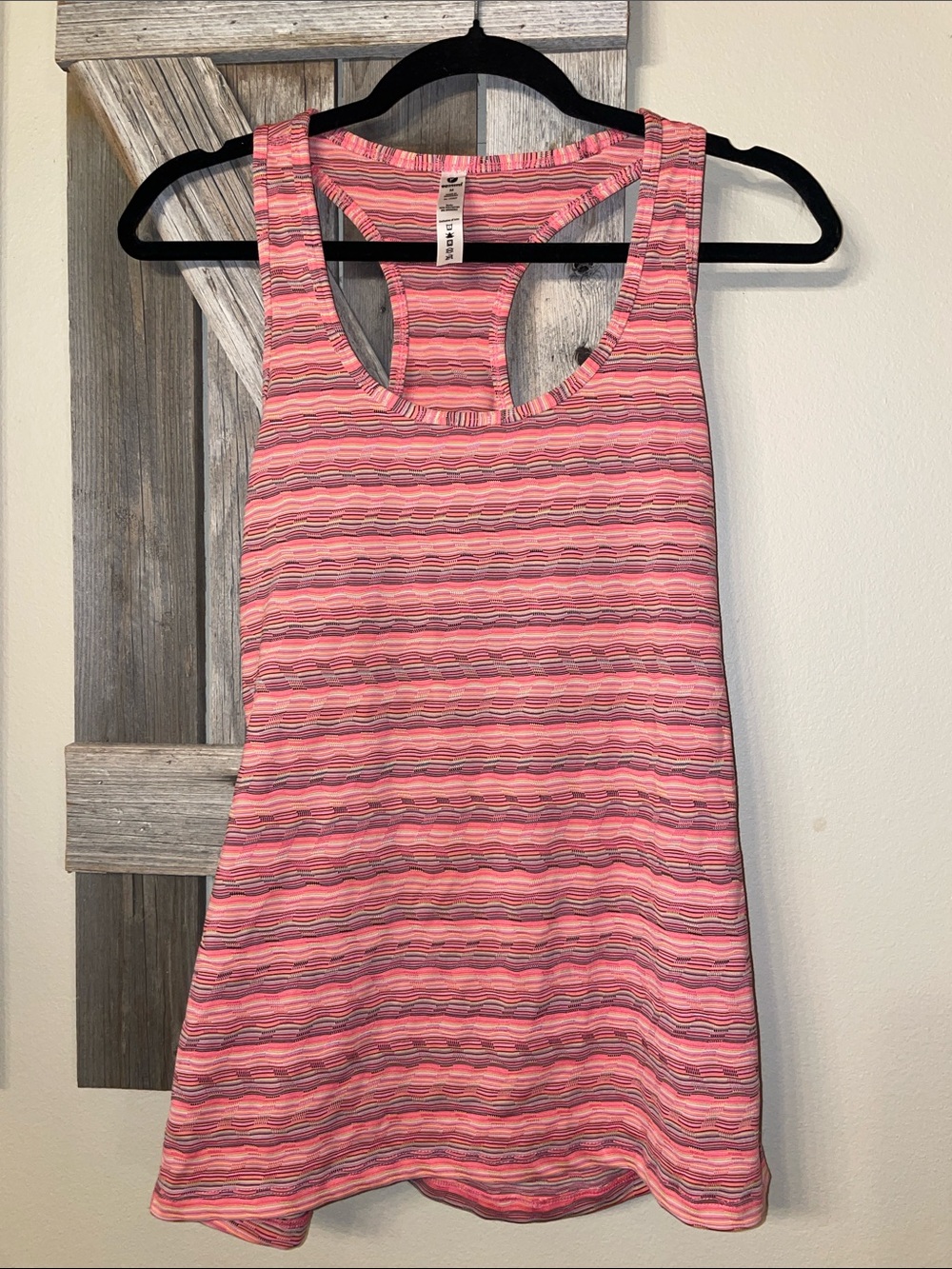 90 Degree By Reflex Pink Striped Racerback Tank